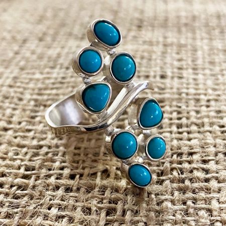 New Red Skin Turquoise Ring - Size 10
