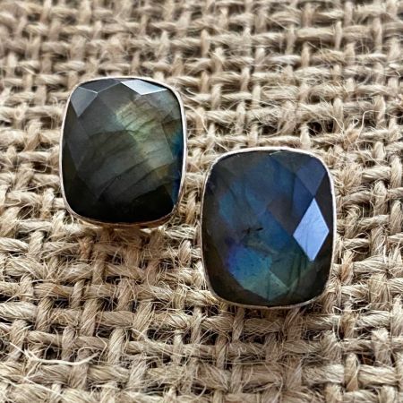 Faceted Labradorite Post Earrings
