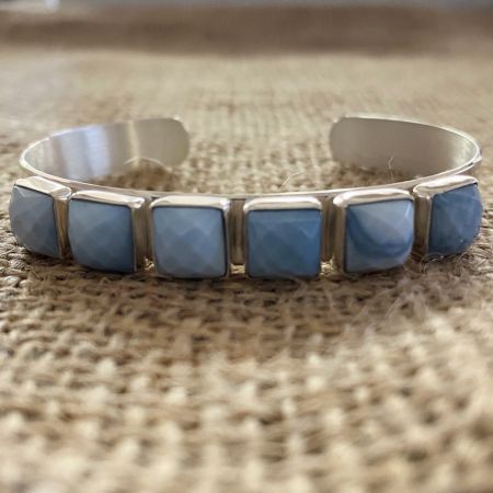 Faceted Dream Blue Opal Cuff