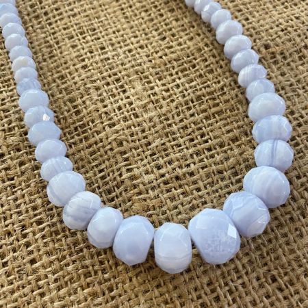 Faceted Blue Lace Agate Necklace