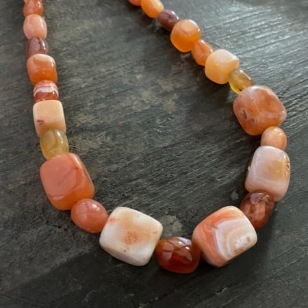 Red Chalcedony Nugget Necklace