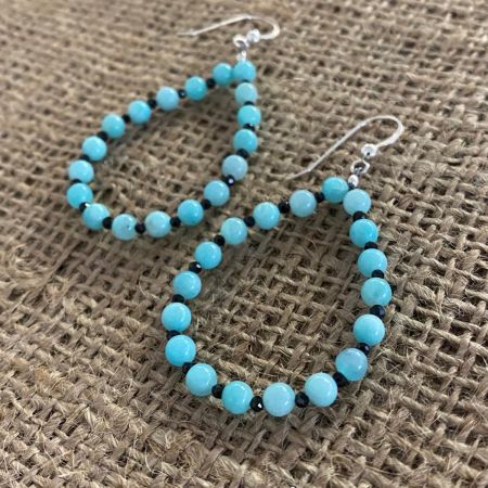 Quartzite and Black Spinel Earrings
