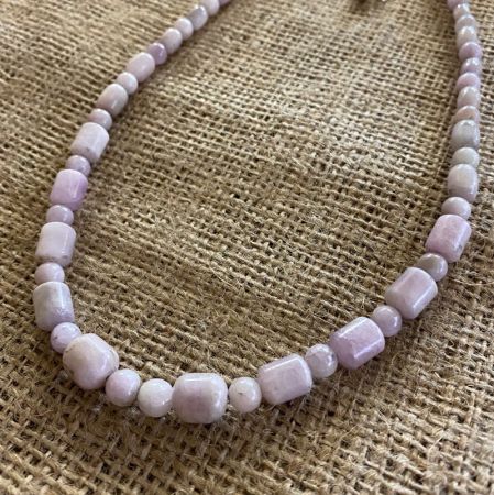Kunzite Barrel Necklace