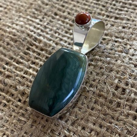 Petrified Swamp Bog and Petrified Red Wood Pendant
