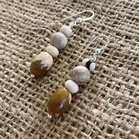 Peanut Wood Beaded Earrings