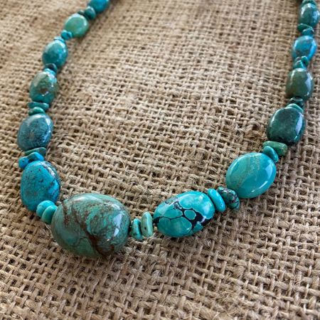 Azure Peaks Turquoise Beaded Necklace