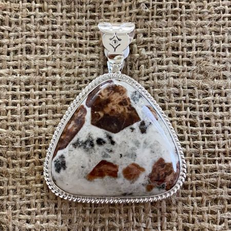 Garnet Matrix Triangular Pendant