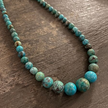 New Red Skin Turquoise Rounds Necklace