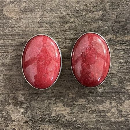 Thulite Oval Earrings