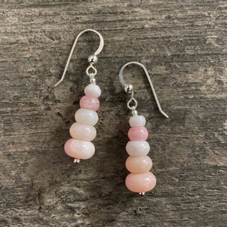 Peruvian Pink Opal Dangke Earrings