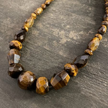 Faceted Chunky Tiger Eye Necklace