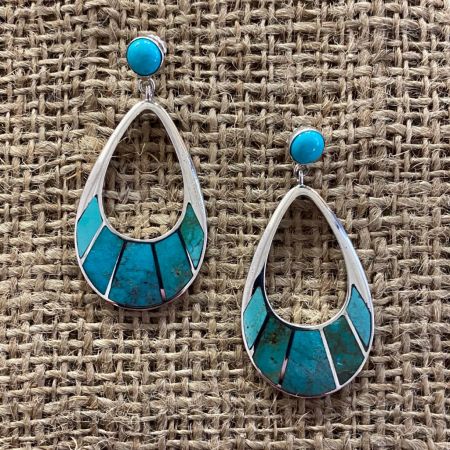 Multi Colored Turquoise Teardrop Earrings
