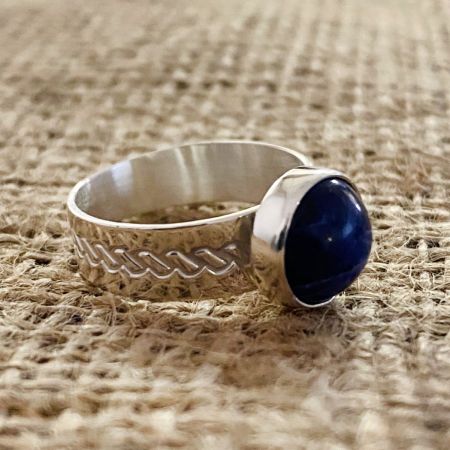 Sodalite Blue Moon Ring - Size 8