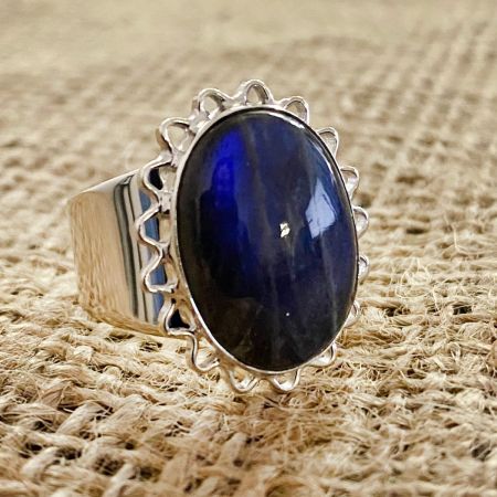 Labradorite Sun Ring - Size 9