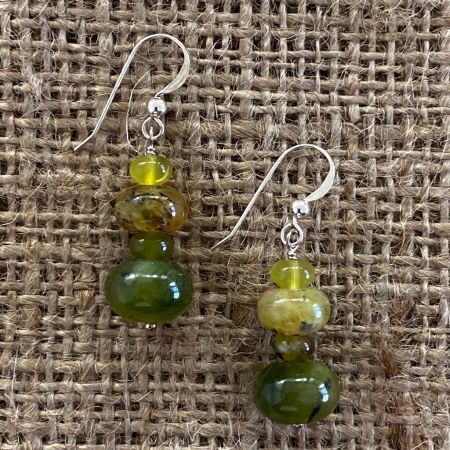 Green Reef Opal Beaded Earrings