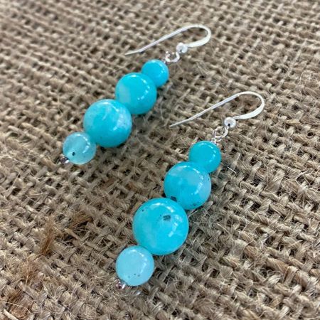 Russian Swan Stone Beaded Earrings