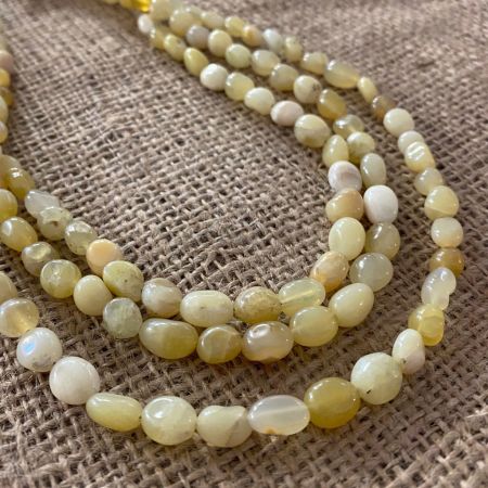 Yellow Opal Triple Strand Necklace
