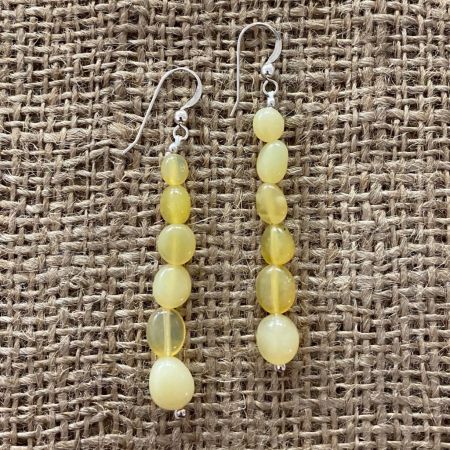Yellow Opal Dangle Earrings