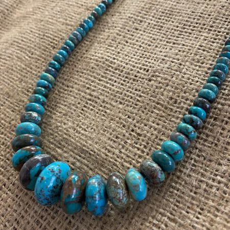 Azure Peaks Turquoise Rondelles Necklace
