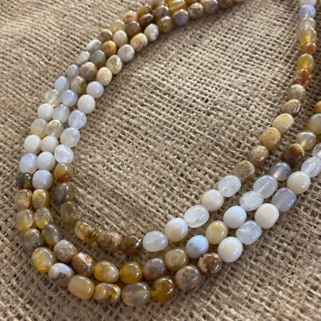 Graveyard Point Chalcedony Three Strand Necklace
