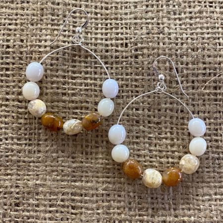 Graveyard Point Chalcedony Hoop Earrings
