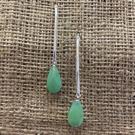 Faceted Chrysoprase Tear Drop Earrings