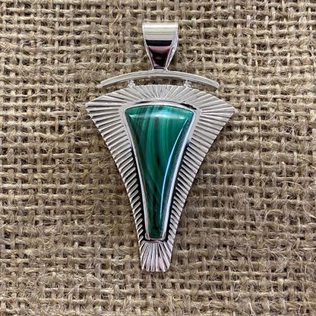 Triangular Malachite Pendant