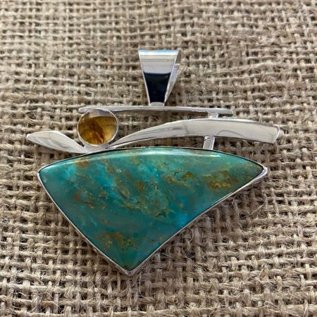 Turquoise and Citrine Pendant