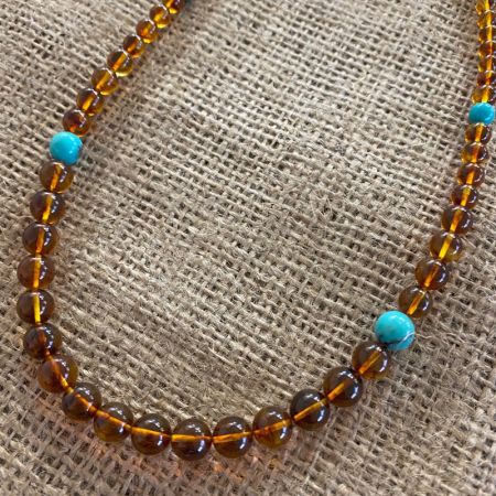 Campitos Turquoise and Amber Necklace