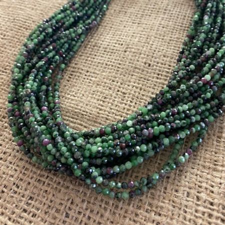 Twenty Strand Ruby Zoisite Necklace