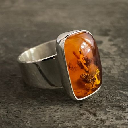 Amber Freeform Ring - Size 8
