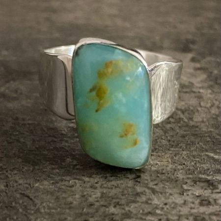 Blue Opal Freeform Ring - Size 12