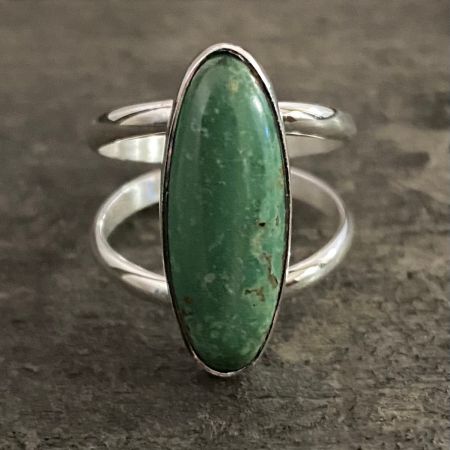 Green Anhui Oval Ring - Size 8