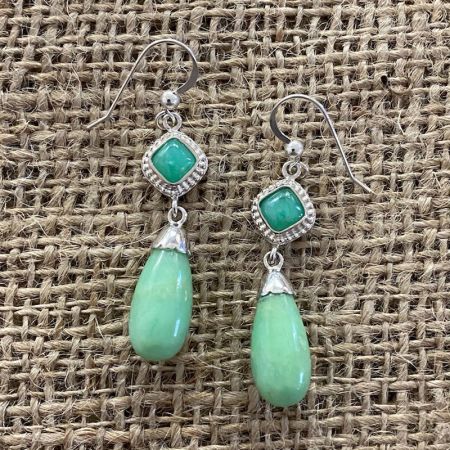 Chrysoprase Tear Drop Earrings