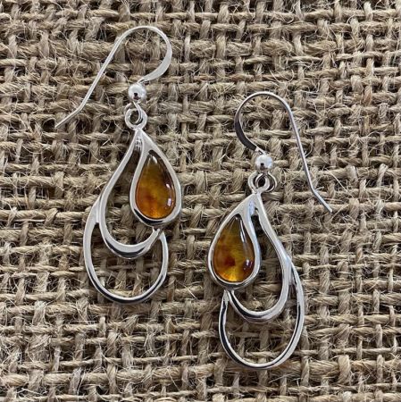 Amber Tear Drop Earrings