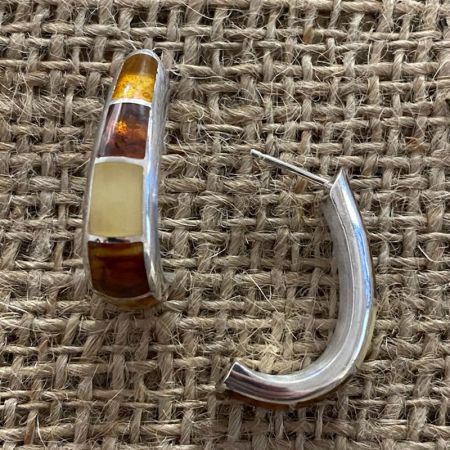 Multi Color Amber J-Hoop Earrings