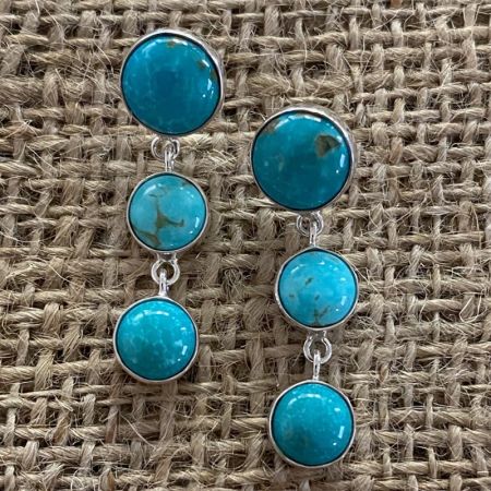 Sonoran Blue Turquoise Trio Earrings