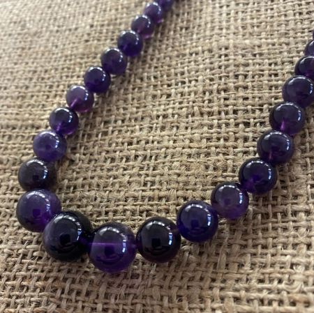 Graduated Amethyst Rounds Necklace