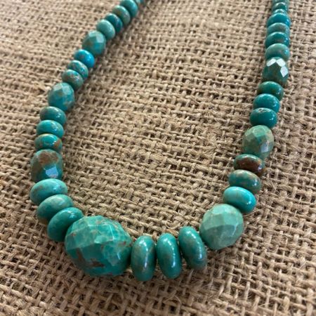 Faceted Blue Green Turquoise Medley Necklace