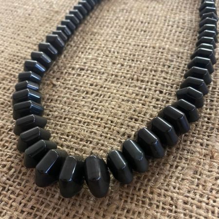 Black Obsidian Hexagonal Wheel Necklace