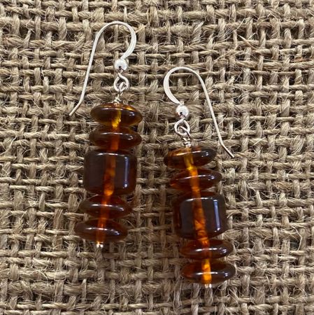 Amber Wheel Dangle Earrings