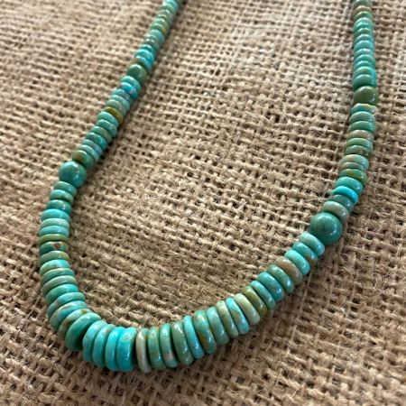 Green Turquoise Disc Necklace