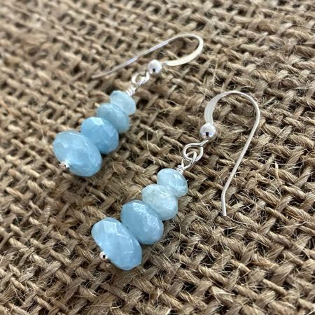 Sweet Faceted Aquamarine Earrings