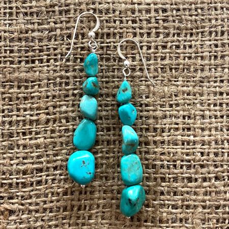 Chilean Turquoise Nugget Earrings