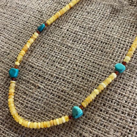 Turquoise Hill and Amber Necklace