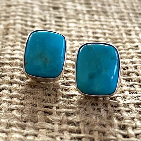 Royal Blue Turquoise Stud Earrings