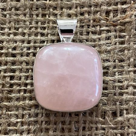 Rose Quartz Square Pendant
