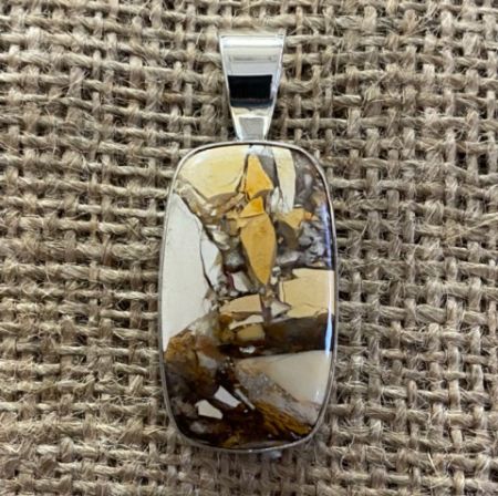Rectangular Brecciated Mookaite Pendant