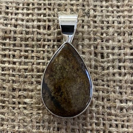 Teardrop Bronzite Pendant