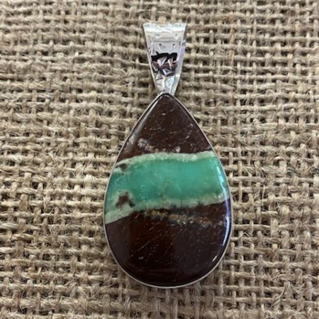 Tear Drop Boulder Chrysoprase Pendant